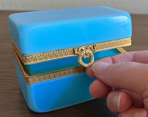 French Opaline Glass Box French Opaline Glass Box
