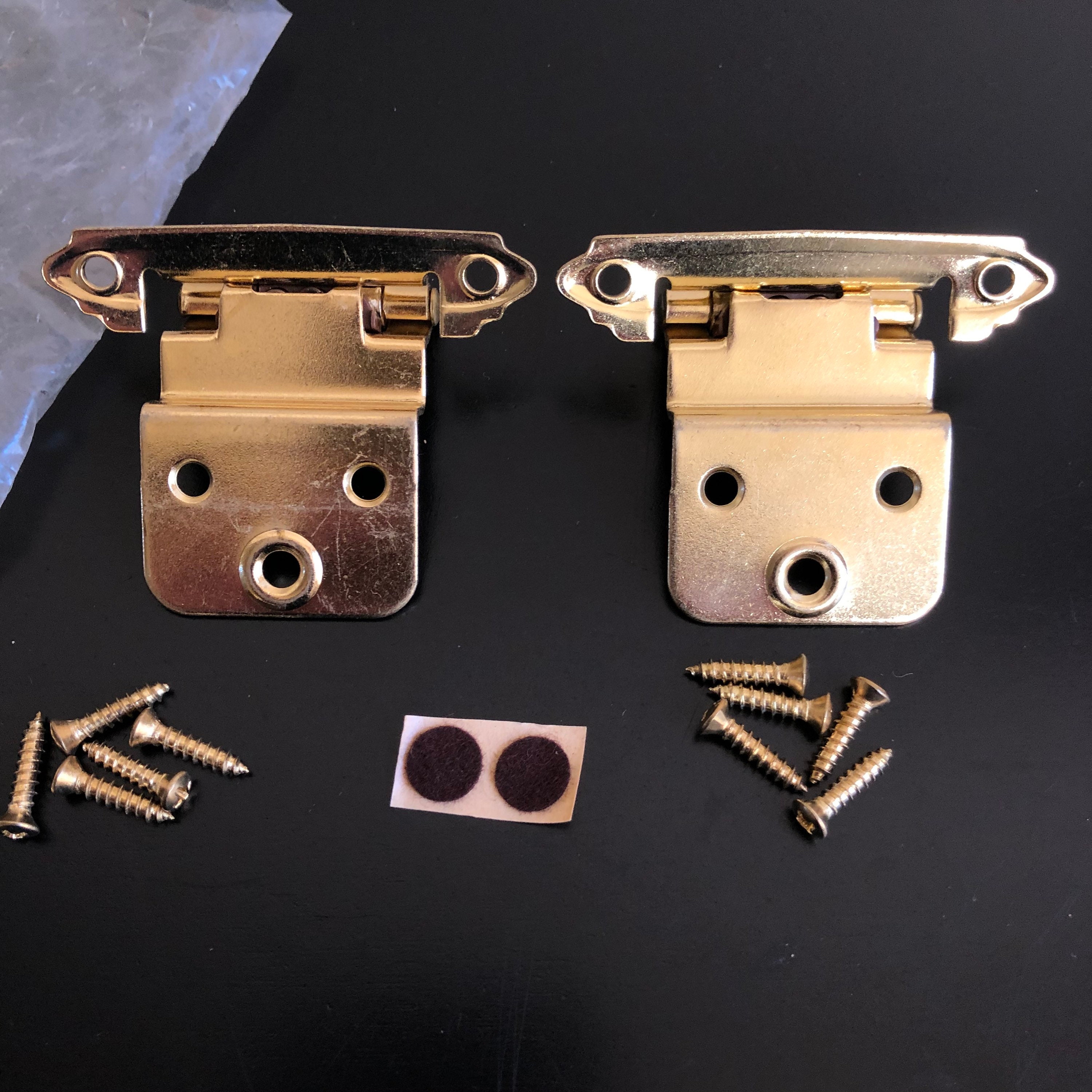 Vintage New Old Stock Gold Metal Hinges Cupboard Etsy