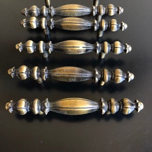 Vintage Brass Drawer Pull, Vintage Drawer Hardware, Cabinet Pulls