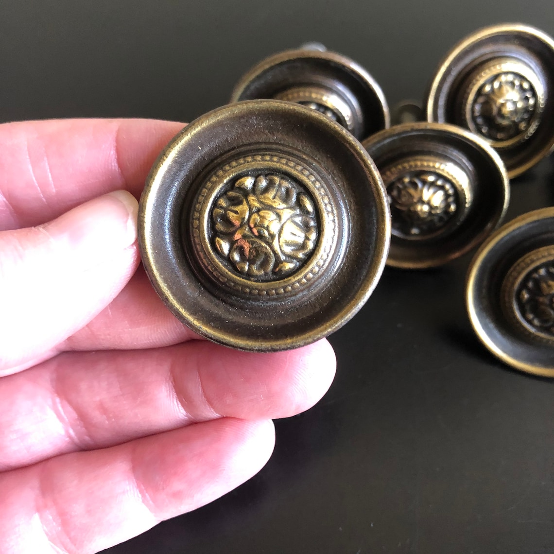 Vintage Brass Metal Drawer Knob Drawer Knobs Door Etsy