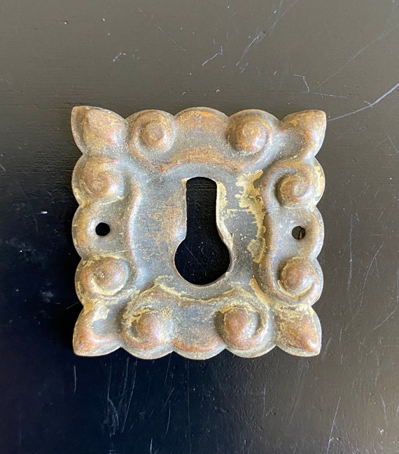Vintage Keyhole Plate Vintage Brass Escutcheon Keyhole Etsy