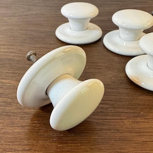 Vintage White Porcelain Knob and Backplate, Vintage White Porcelain  Backplate, White Porcelain Knobs, Restoration Hardware Salvage