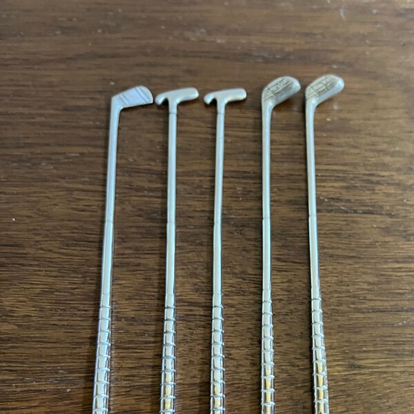 Vintage Metal Golf Club Cocktail Stirs, Vintage Golf Club Stir Sticks, Vintage Barware, Replacment