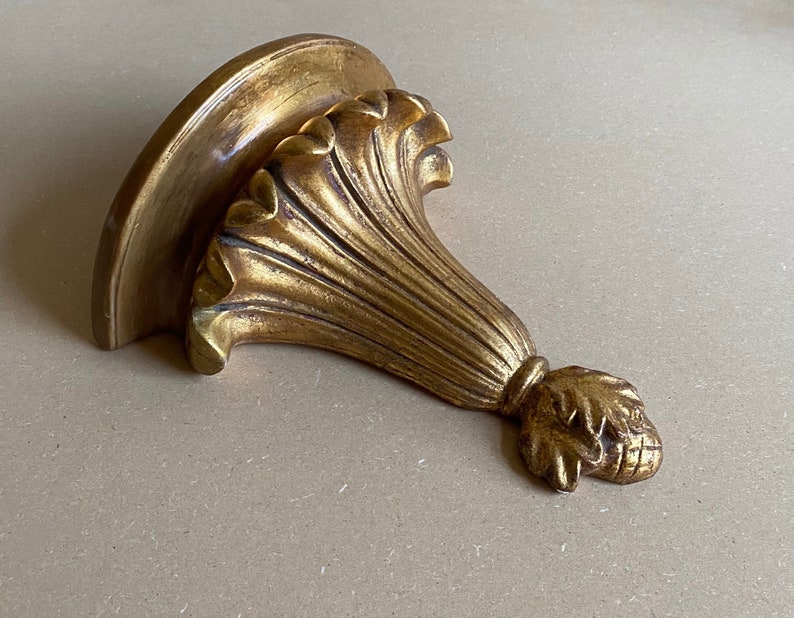 Vintage Gold Wall Shelf Gold Resin Plaster Wall Hanging Etsy