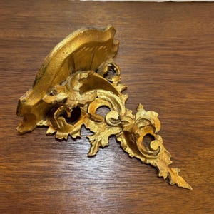 Vintage Italian Antique Gold Wall Shelf,  Wall Shelf, Display Shelf