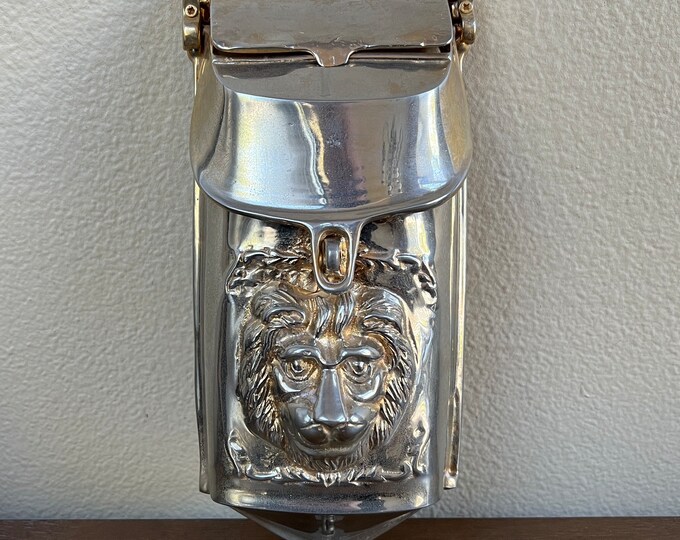 Brass Mailbox, Lion Wall Mount Mailbox 2 Opening Post Office Box