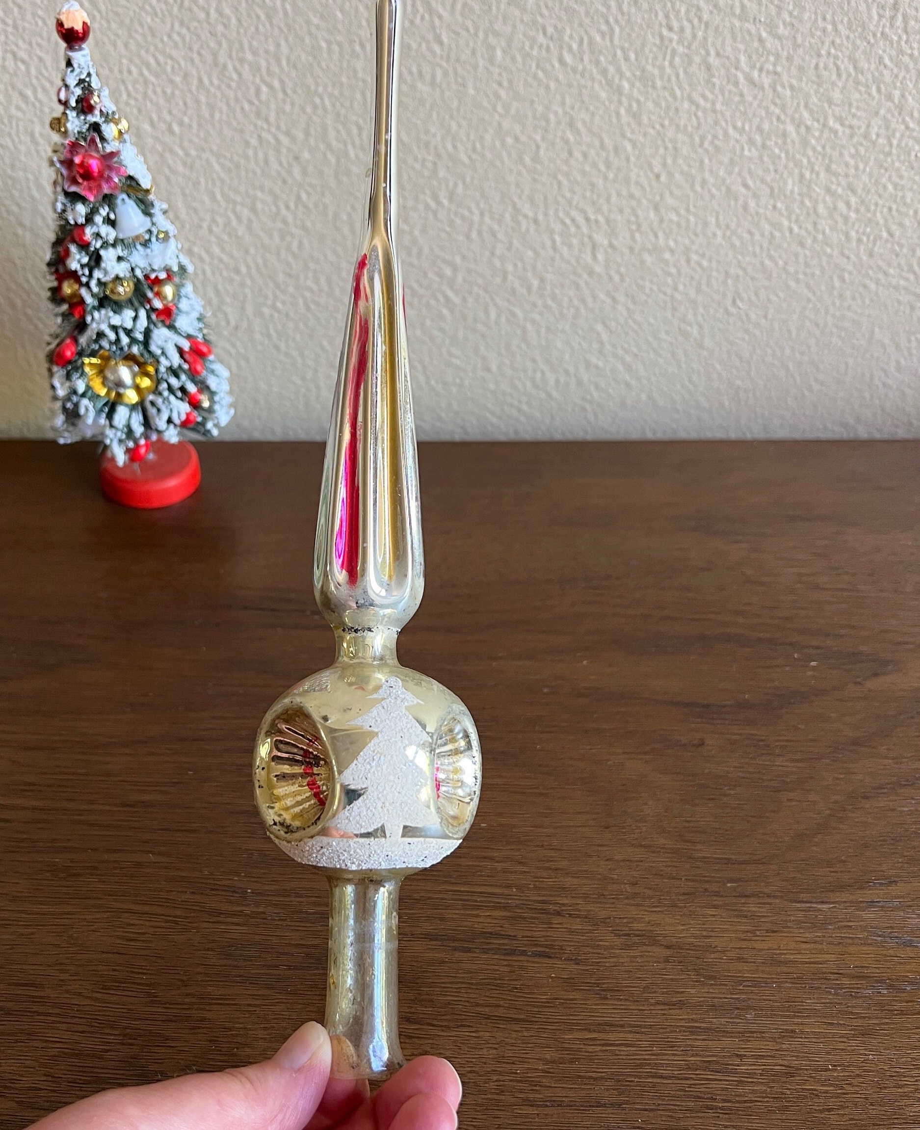 Vintage Silver Pink Gold Mercury Tree Topper Finial Ornament, Vintage Tree  Topper, Vintage Christmas Treetop, Retro, Tree Top Ornament 