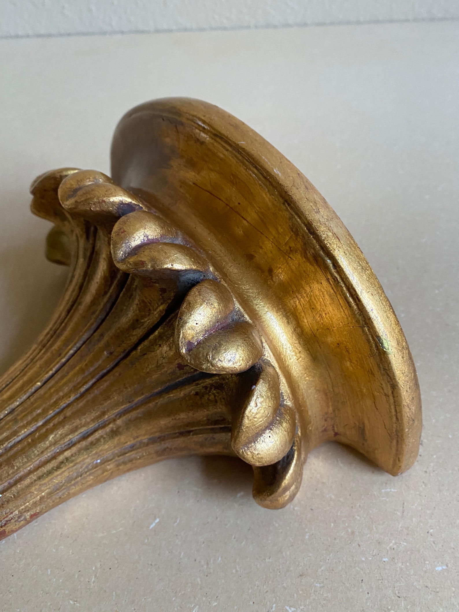 Vintage Gold Wall Shelf Gold Resin Plaster Wall Hanging Etsy