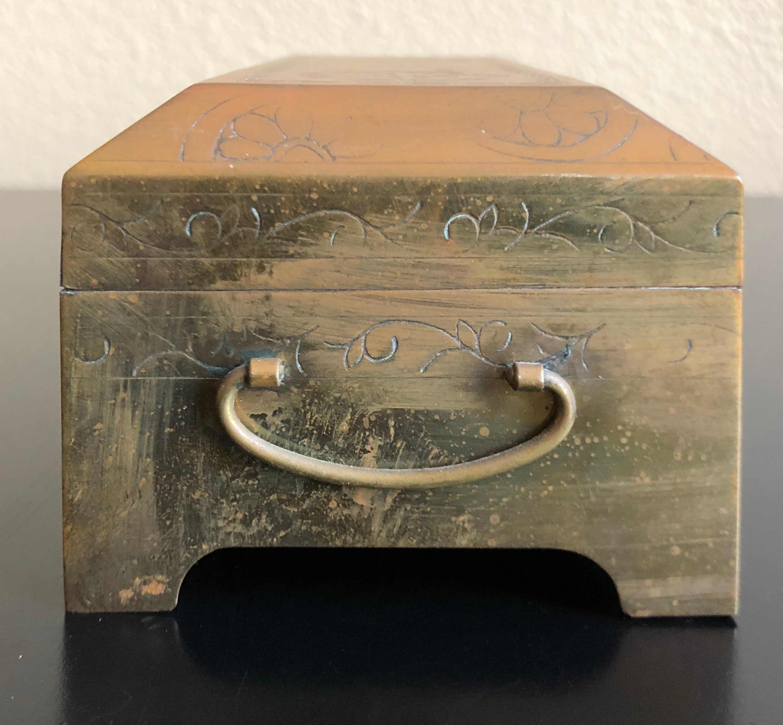 Vintage Asian Style Brass Jewelry Box Etsy