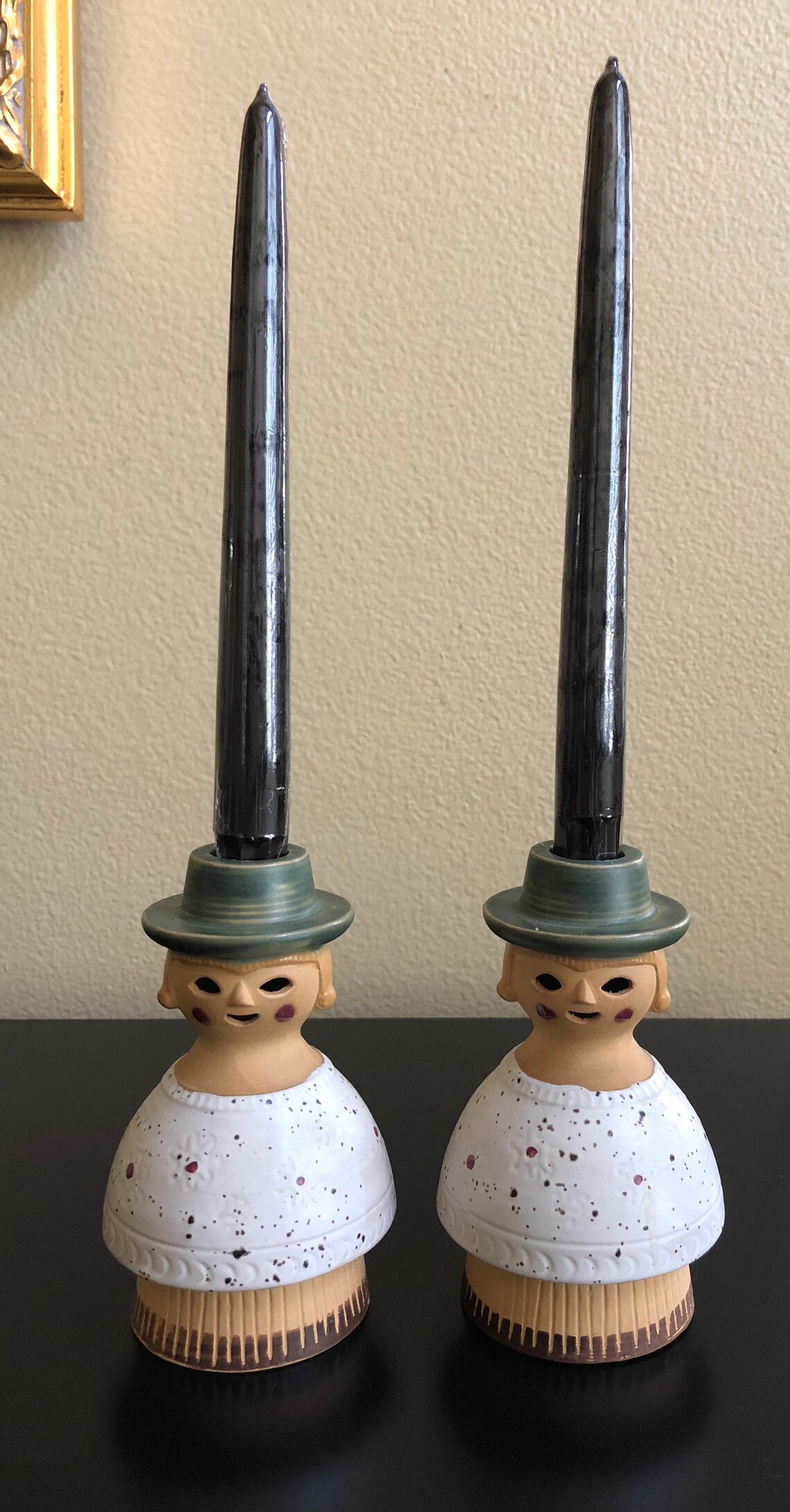 Pair of Vintage Ceramic Dutch Figurines Candlestick Holders Etsy