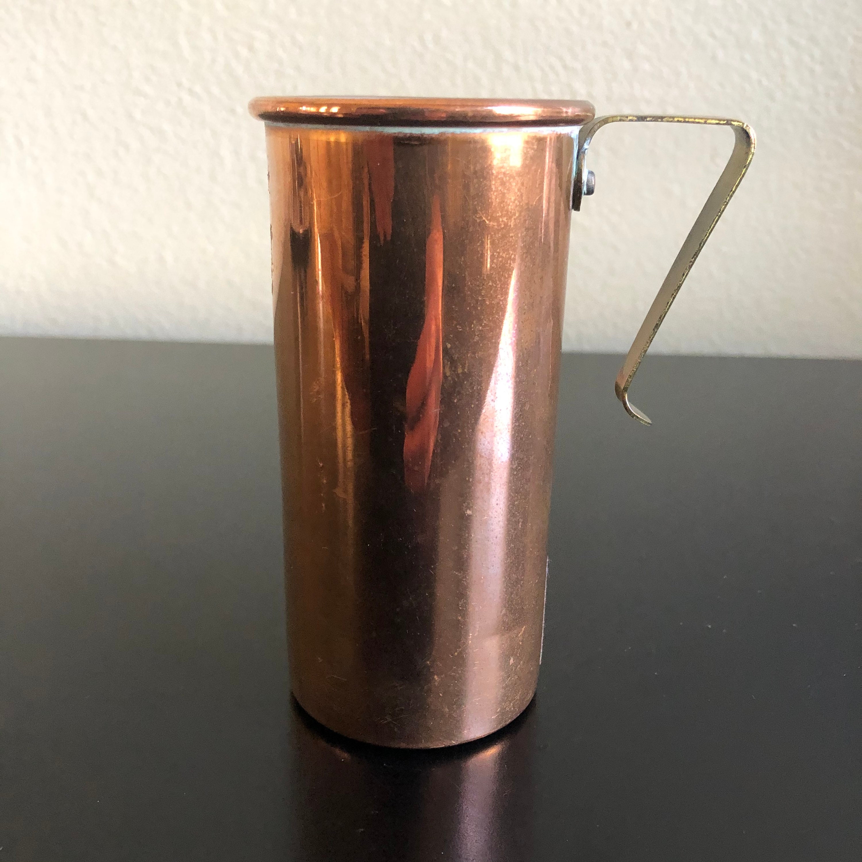 Vintage Copper 1 Cup Measuring Cup With Brass Handles Vintage Etsy