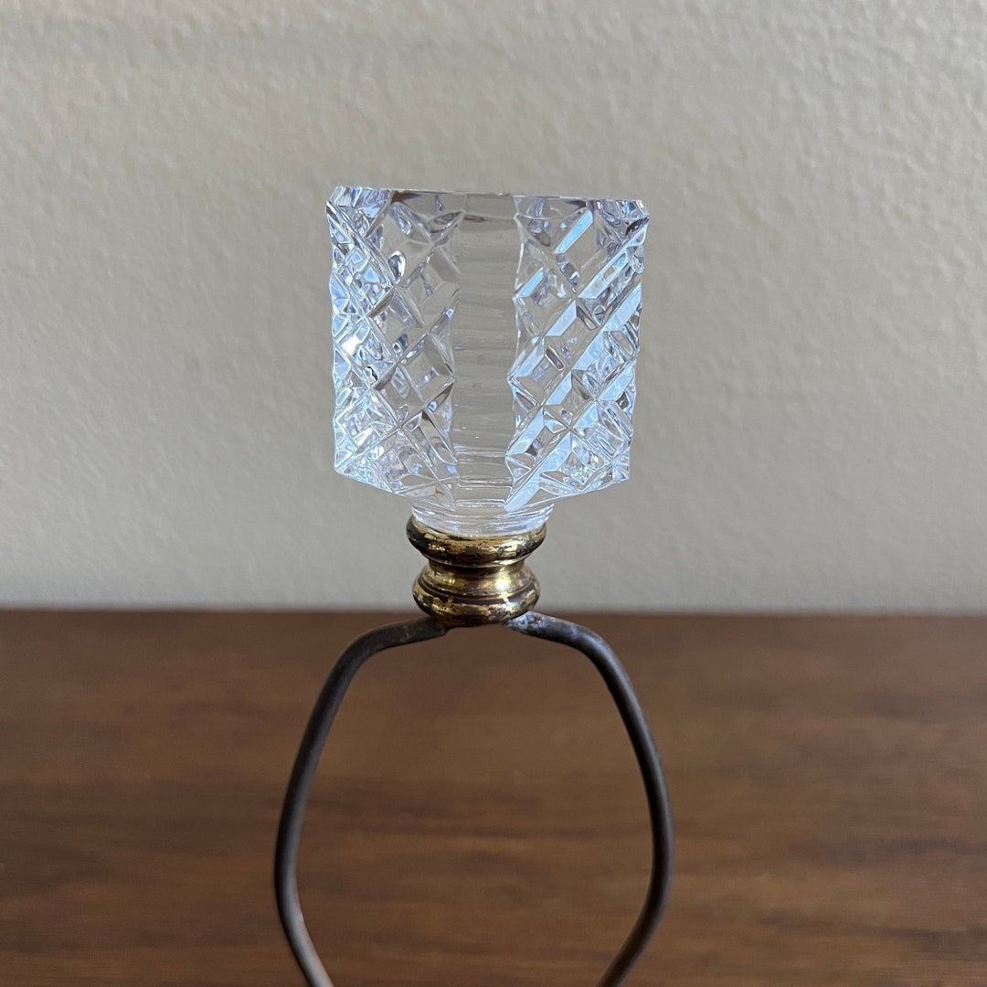 Vintage Glass Lamp Shade Finial, Lamp Shade Finial, Glass Lamp Finial