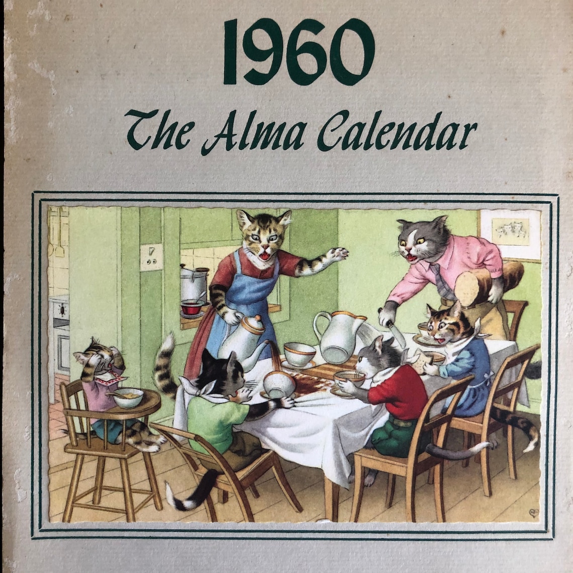 Vintage Alfred Mainzer 1960 Cat Capers The Alma Calendar Etsy