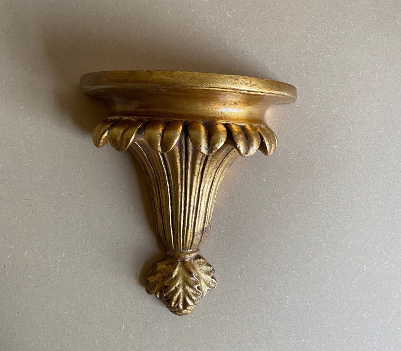 Vintage Gold Wall Shelf Gold Resin Plaster Wall Hanging Etsy