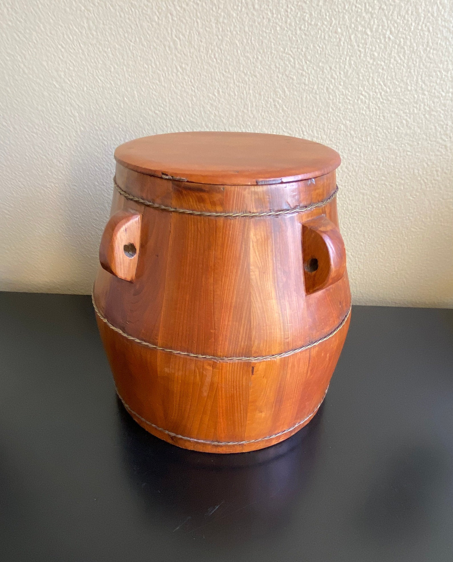Vintage Yangtze Rice Bucket with Lid Etsy