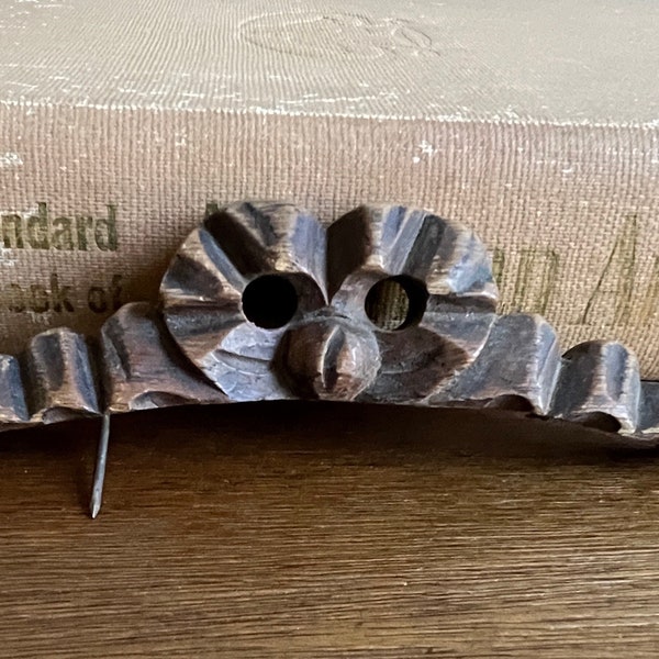 Apliques de lazo de madera tallada de salvamento vintage, adornos decorativos de madera, piezas ornamentales arquitectónicas