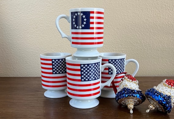 4 Vintage American Flag Coffee Mug, Flag Mug, Patriotic Flag Mug, American  Flag Mug, Flag Mug , Americana - Etsy