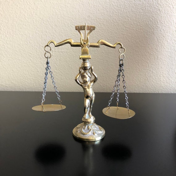 Vintage Brass Balance Scale Small Vintage Brass Angel Cherub Etsy
