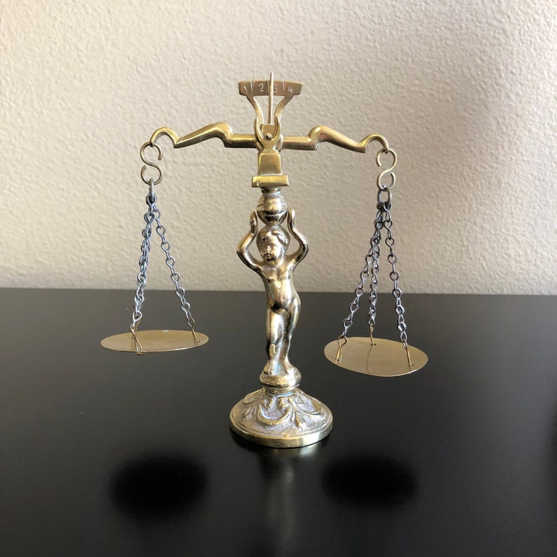 Vintage Brass Balance Scale Small Vintage Brass Angel