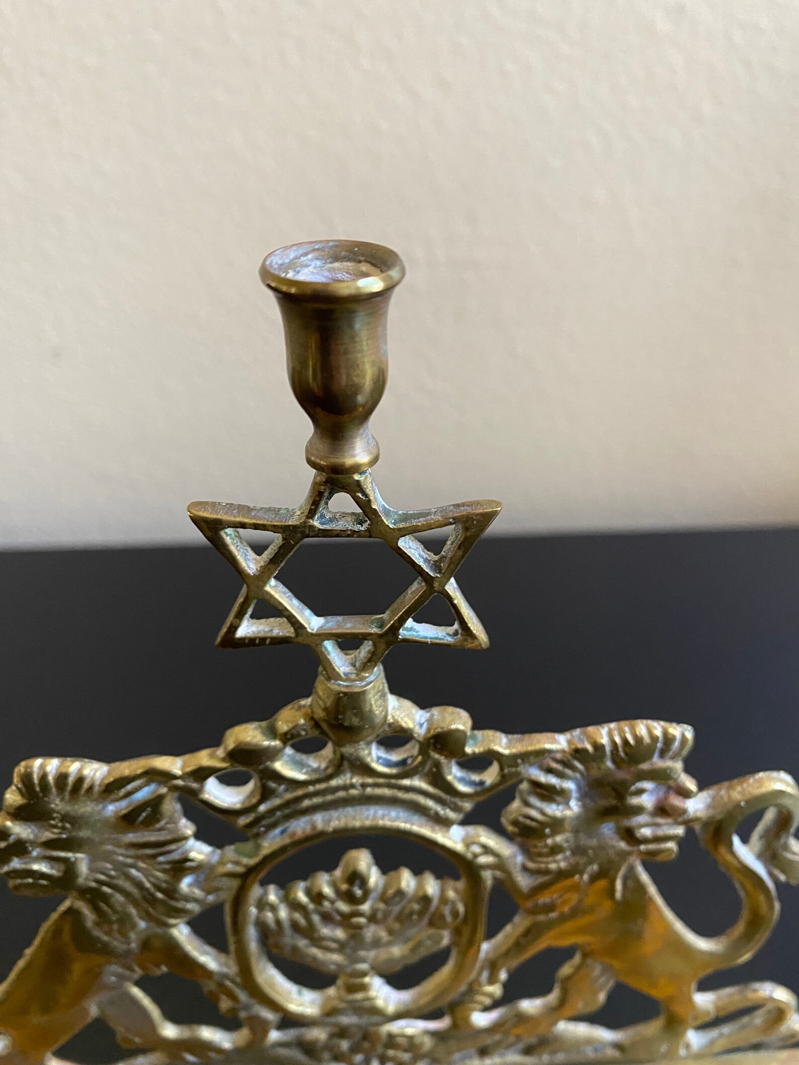 Antique Menorah Antique Brass 9 Candle Holder Menorah with Etsy