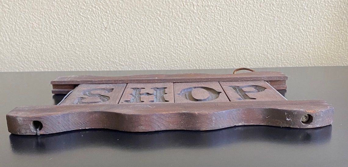 Vintage Wooden Slats Shop Sign Shop Sign Display Advertising Etsy