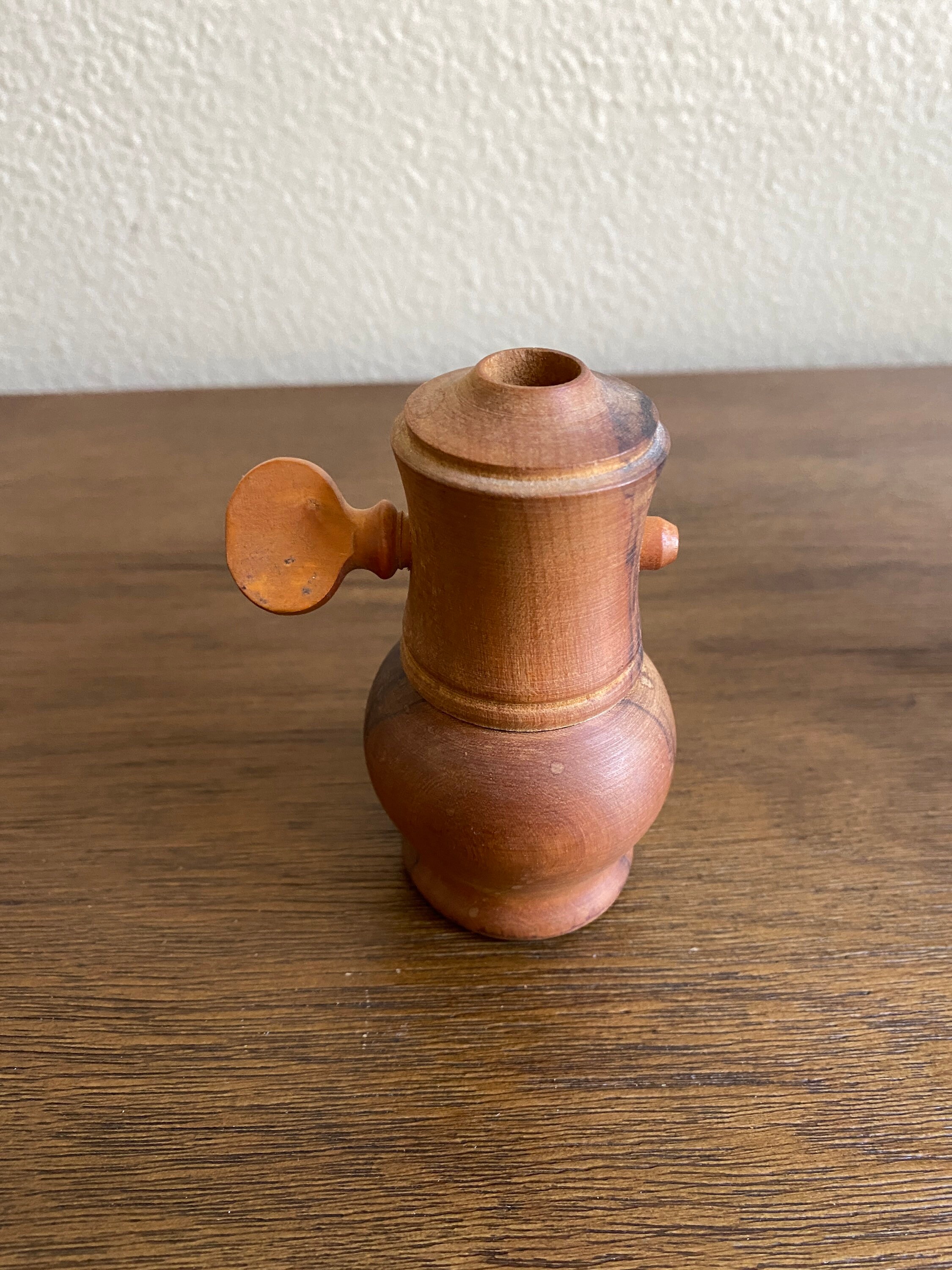 Spice Mill Pepper Grinder Vintage Primitive Wooden Nutmeg Grinder
