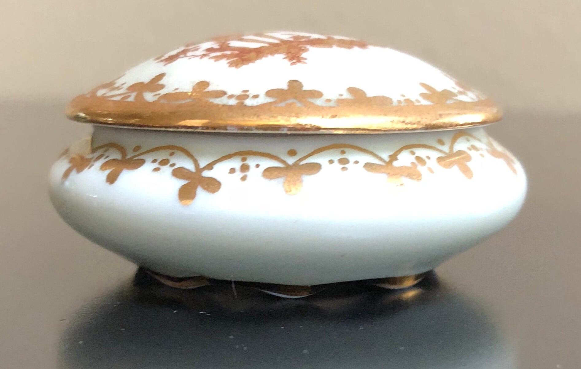 Small Limoge Trinket Box With Courting Couple Gold and White Etsy