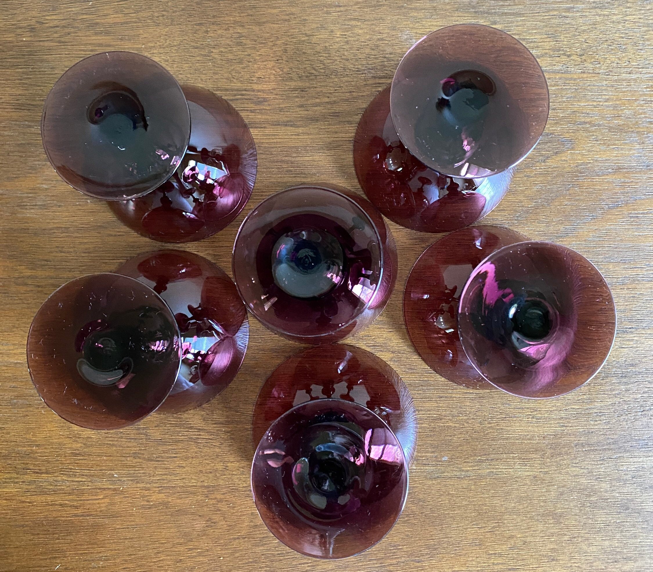 Vintage Amethyst Glass Drink Glasses Purple Barware Purple Etsy