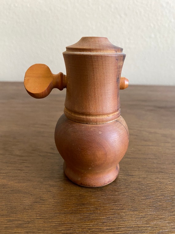 Spice Mill Pepper Grinder Vintage Primitive Wooden Nutmeg Grinder