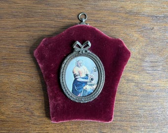 Antique Burgundy Velvet Frame, Burgundy Decor, Velvet Frame, French Decor