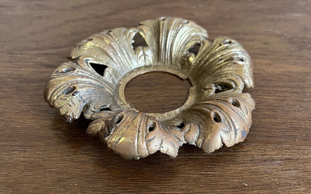 Vintage Brass Light Part, Light Part Medallion Rosette Light