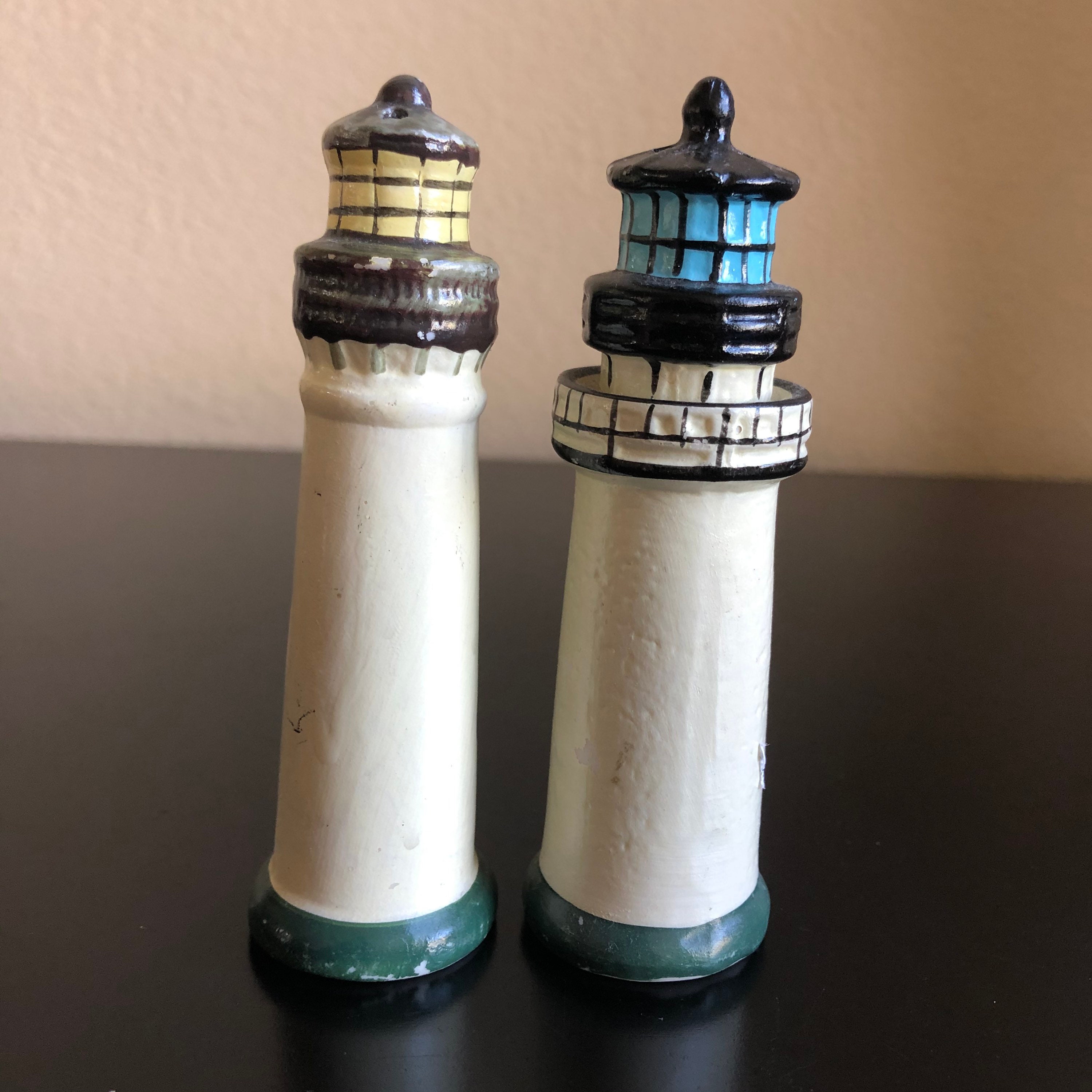 Pair of Ceramic Lighthouse Salt and Pepper Shaker Lighthouse Etsy