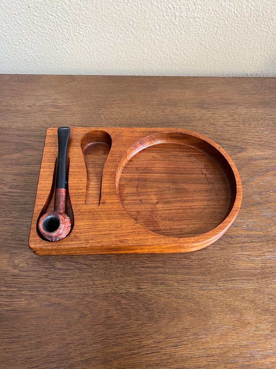 Vintage Wooden Ashtray and Pipe Holder Pipe Stand Ashtray Etsy