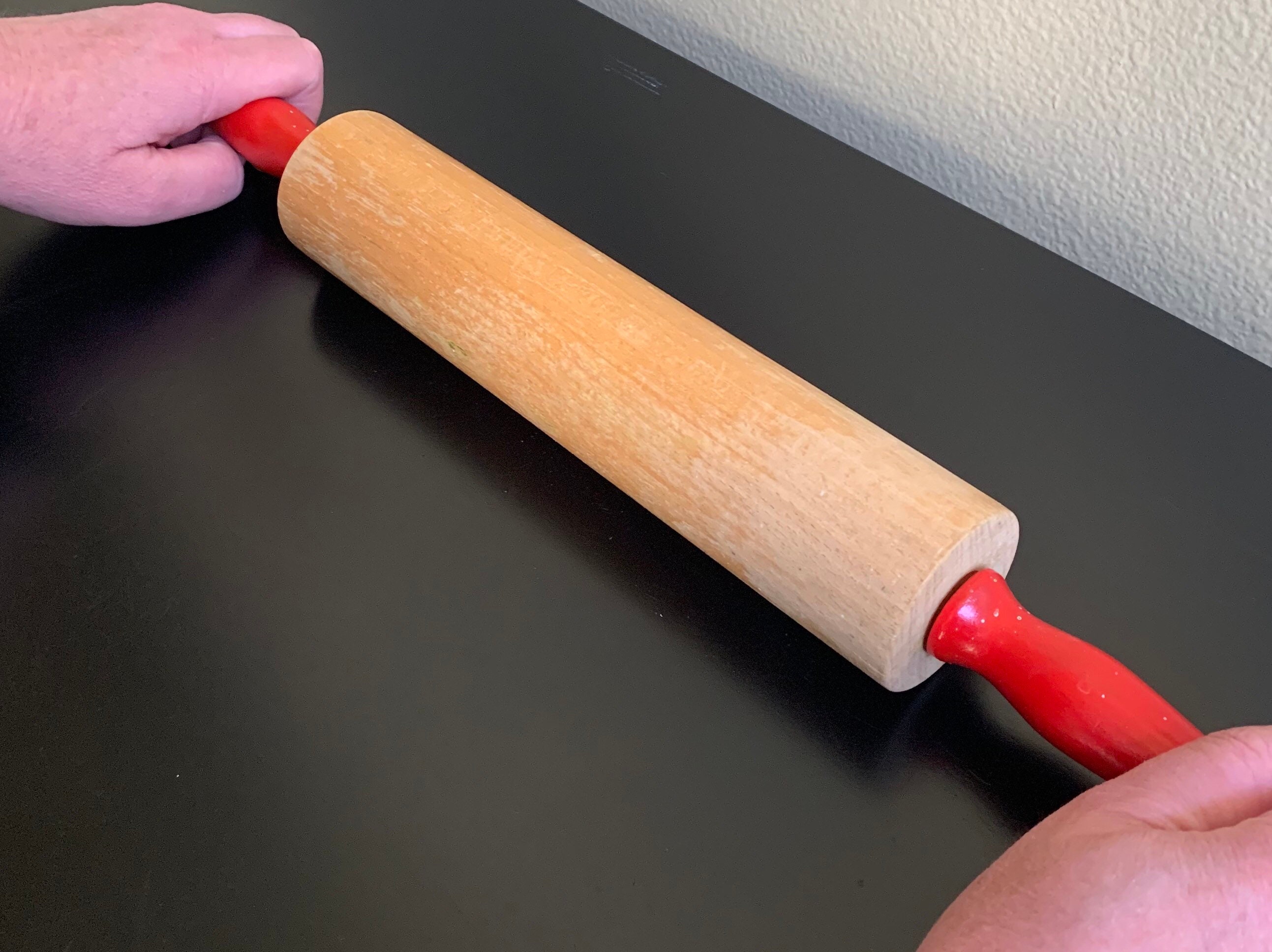 Vintage Rolling Pin with Red Handles Red Handle Rolling Pin | Etsy