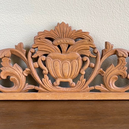 Vintage Carved Urn Pediment Panel Wall Art Wall Decoration Etsy