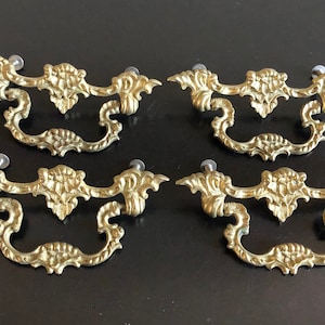 Antique Brass Drop Handle Drawer Pulls, Brass Drawer Pulls, Drawer Pulls, Furniture Hardware, Vintage Hardware, Antique Hardware, Salvage