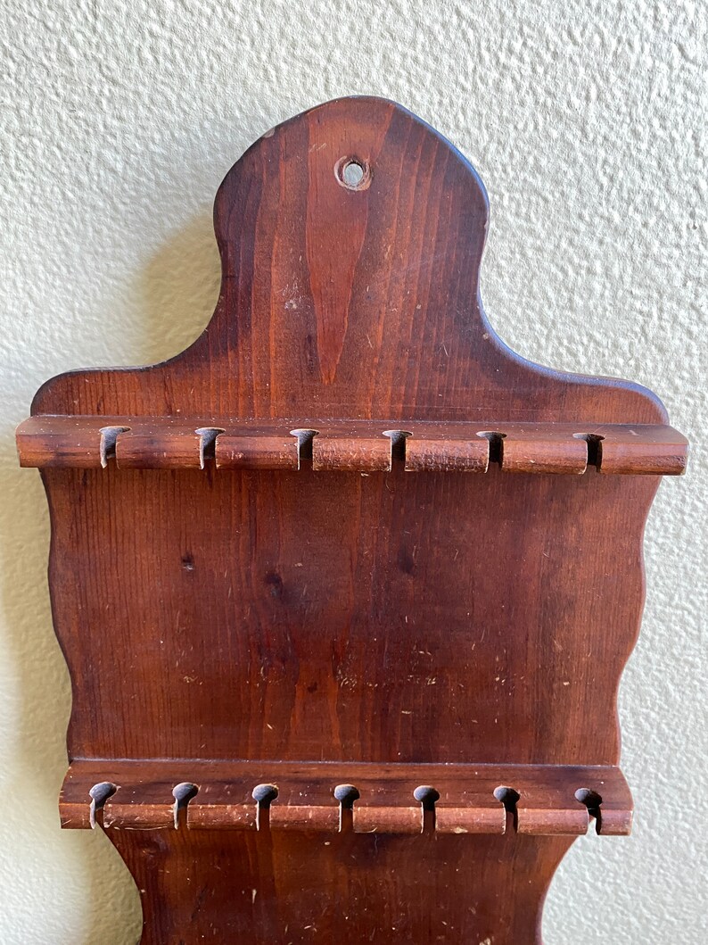 Heavy Vintage Solid Wood 14 Souvenir Spoon Display Rack Etsy