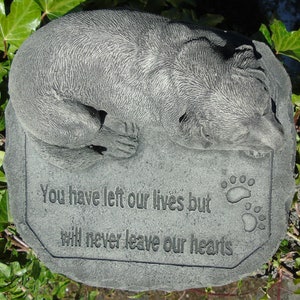 Stone Dog Memorial Garden Ornament: Pet Grave Marker bild 7