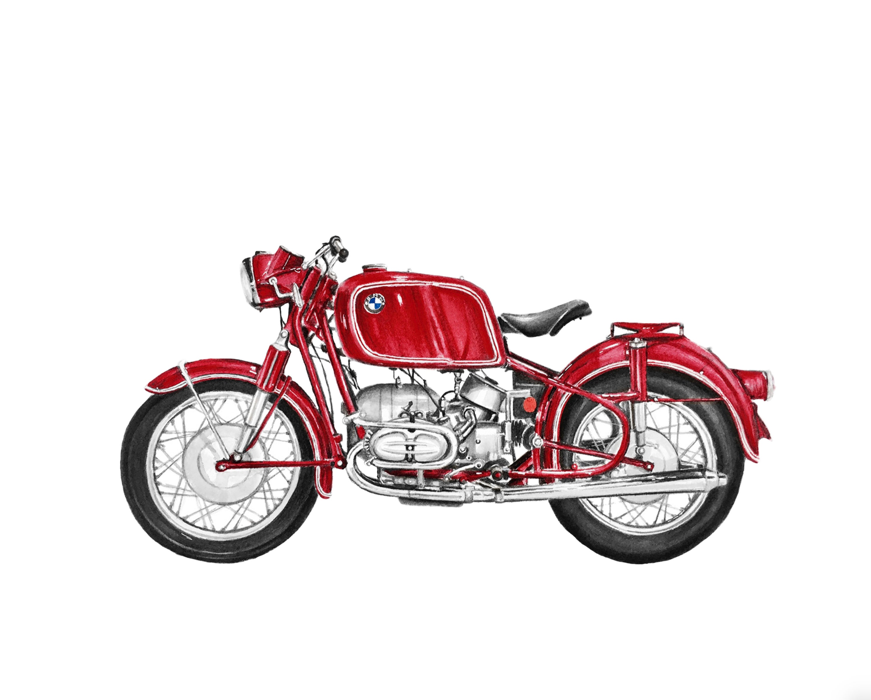 BMW Vintage Motorcycle Art Motorcycle Print Motorcycle Wall | Etsy