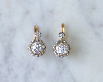 Old diamond sleeper earrings 1.05 Cts