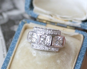 Art Deco Trilogy Diamond Ring Gold and Platinum