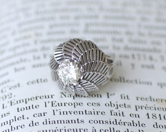 1.25 Carat Diamond Spiral Ball Cocktail Ring, Platinum Setting