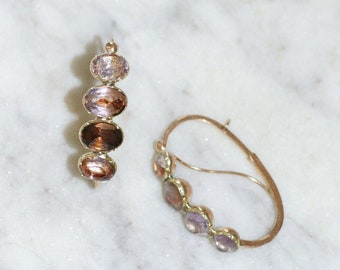 Poissarde earrings, pink amethyst from France on pink gold