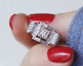 Art Deco Geometric Diamond Ring