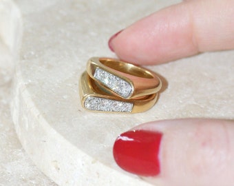 Cartier Paris Diamond Asymmetric Ring in Yellow Gold and Platinum