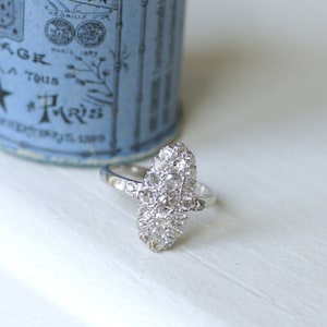 Markiezin Antieke diamanten ring in wit goud