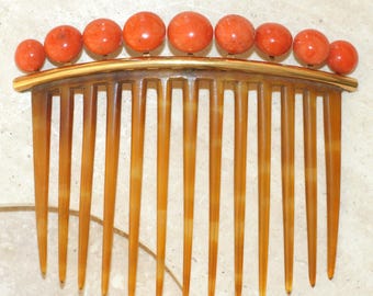 カワセミの羽根のヘアピン アンティーク ブルー 中国製 1850年頃 珊瑚