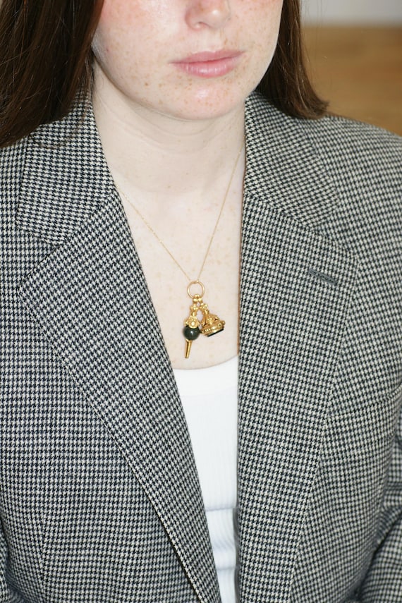 Pendentif Ancien Clef de Montre Or Jaune et Jaspe… - image 10