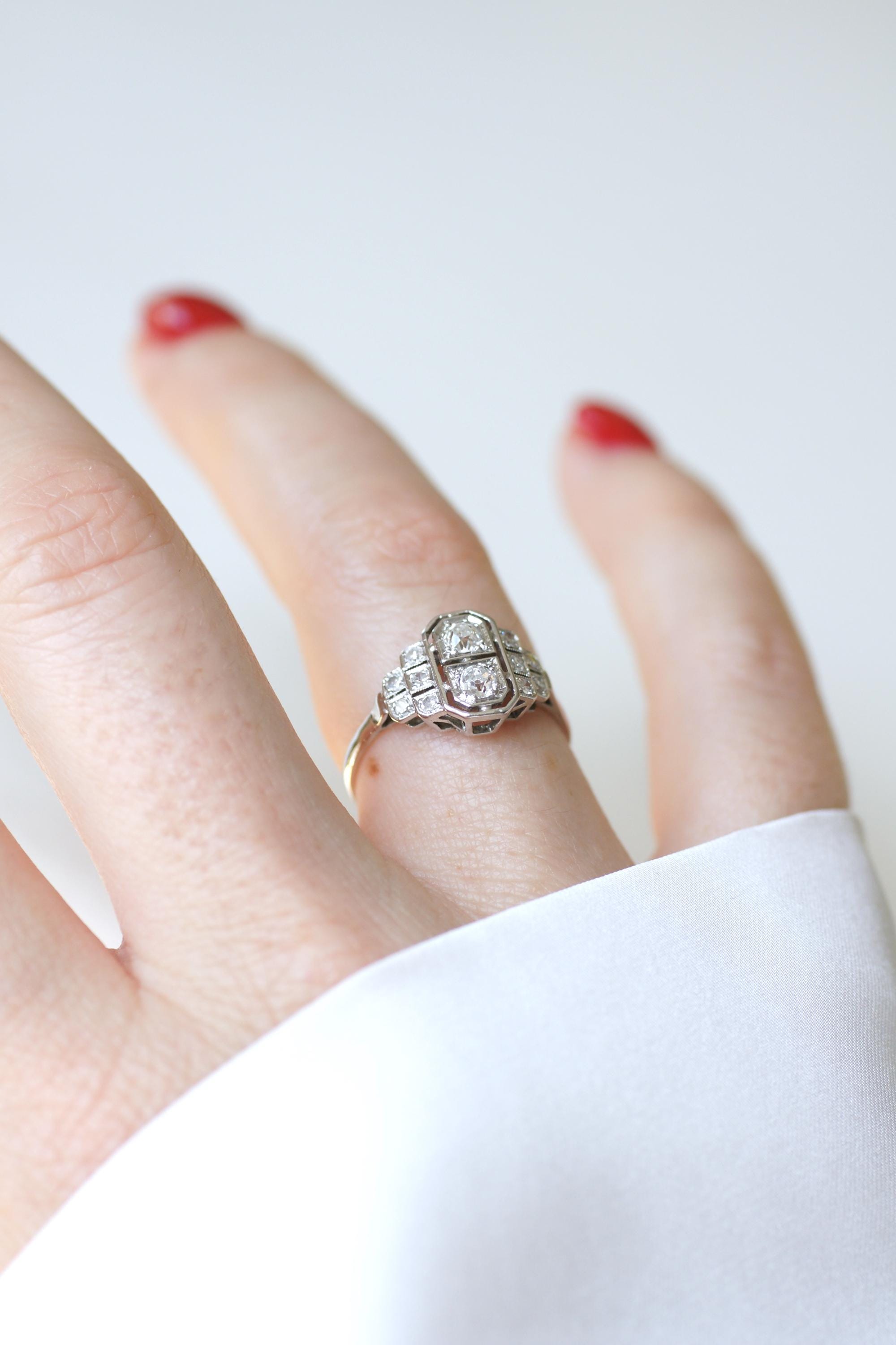 Art Deco Diamond Ring on Platinum
