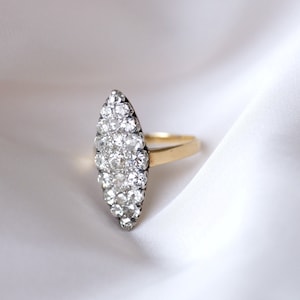 Antique Marquise diamond ring in gold and platinum image 7
